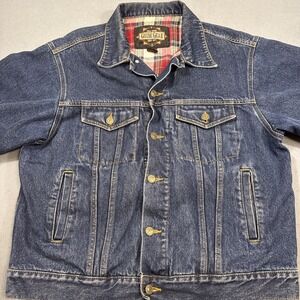 Blanket Lined MEN SMALL Denim Trucker Jacket Guide Gear 100% Cotton VTG 90'S
